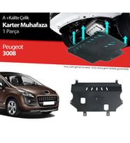 Peugeot 3008 Çelik Karter Muhafaza Koruma 2009 2010 2011 2012 2013 2014 2015 2016 