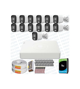 Provzen UNV Full HD 13 Kamera Renkli Gece Görüş Mikrofonlu Olay Anında bildirim