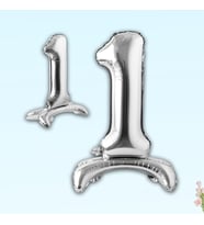 1 Rakam Ayaklı Folyo Balon, 65 cm - Gümüş (STD)
