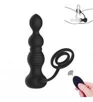 RUMOR Kablosuz Kumandalı Penis ve Testis Halkalı Boğumlu Prostat Uyarıcı  Vibratör