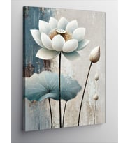 Kanvas Tablo Beyaz Lotus Çiçeği ve Minimalist Huzur
