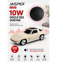 Jasper Jpr-1507 Bej 10w Bluetooth Hoparlörlü Retro Araba Tasarım – Fm Radyo, Usb, Tf Kart, Aux Ve Mp