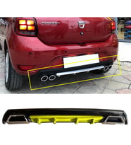 Dacia Sandero Sarı Difüzör Çiftli Kare Egzoz Görünümlü D Tip Difizör