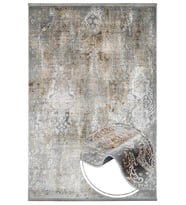 Makine Kaymaz Yıkanabilir Beyaz Eskitme Salon Halısı Mutfak Halısı Koridor Halısı Yolluk 5858A
