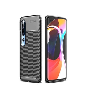 Xiaomi Mi 10 Kılıf Karbon Silikon Case (Siyah)