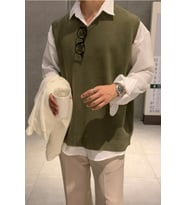 Erkek V Yaka Oversize Süveter
