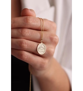 Kişiye Özel 925 Ayar Gümüş Zarif Taç Model Kolye (Gold)