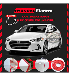 Hyundai Elantra Oto Araç Kapı Koruma Fitili 5metre Parlak Kırmızı Renk