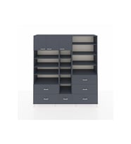 Hyperion Dolap 17 Raflı 6 Çekmeceli 3 Kapaklı 220x44x243 Antrasit-Antrasit/Antrasit