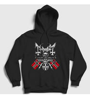 Presmono Unisex Siyah Norway Mayhem Kapüşonlu Sweatshirt 64988tt