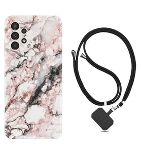 Samsung Galaxy M14 Kılıf Resimli Boyun Askılı İpli Desenli Silikon Colorfull Marble 2 1389