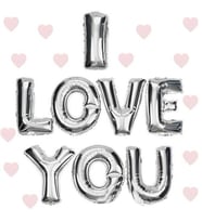 I Love You Folyo Balon Gümüş Renk 35 CM
