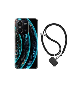 Vivo Y35 Kılıf Ipli Boyun Askılı Desenli Silikon Planets 1703