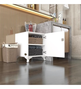 Kenzlife kilitli dolap rana39 byz 47*39*39 banyo dolabı hazır mutfak ofis kiler kitaplık evrak ayaklı (Karışık)