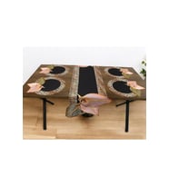 3 Boyutlu Dijital Baskılı Leopar Çiçekli Runner Örtüsü Ve Amerikan Servisi 40 X 140 - 4 Adet