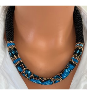 Chichibeads Mavinin Büyüsü Kadın Kolye