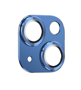 Apple Apple iPhone 13 Kamera Lens Koruyucu HD Metal Çerçeveli Tempered Glass Cam (Mavi)
