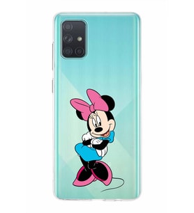 Samsung Galaxy A71  Kapak Minnie Mouse Tasarımlı Şeffaf Silikon Kılıf