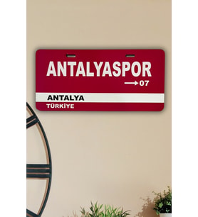 Antalyaspor Duvar Tabelası 07 , MDF Dekoratif Taraftar Ürünü , Antalya Türkiye , 11x24 cm