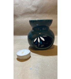 Buhardanlık ebru boyama lotus çiçeği seramik buhurdanlık hand made el işi