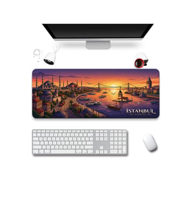 SonicTouch Klavye Mousepad 40x90cm Dikişsiz Pürüzsüz Sıvı Geçirmez Kaymaz Taban Boğaz’da Gün Batımı