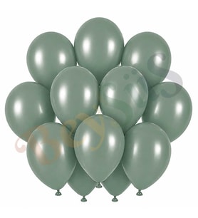 Okaliptus Renk Lateks Retro Balon (30 cm) - 12 Adet