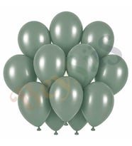 Okaliptus Renk Lateks Retro Balon (30 cm) - 12 Adet