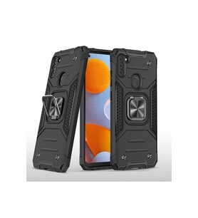 Çınarcık Dev Samsung Galaxy M11 Kılıf Zegna Yüzüklü Silikon Kapak - Koyu Yeşil