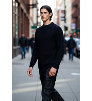 Unisex Casual Regular Fit Bisiklet Yaka Saç Örgü Desenli Kalın Triko Kazak Kış Kombinleri İçin İdeal