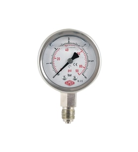 0-600 Bar Çap Ø63 mm Alttan Bağlantılı Gliserinli Manometre