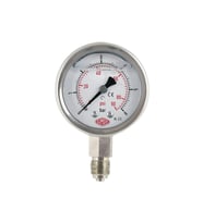 0-600 Bar Çap Ø63 mm Alttan Bağlantılı Gliserinli Manometre