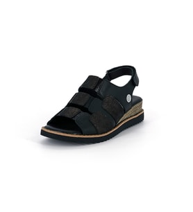 Mammamia D26ys-5035 Kadın Hakiki Deri Günlük Casual Sandalet (Siyah)