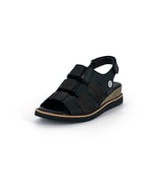 Mammamia D26ys-5035 Kadın Hakiki Deri Günlük Casual Sandalet (Siyah)