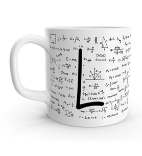 L Harfi Matematik Formül Tasarım Harfli Kupa Bardak