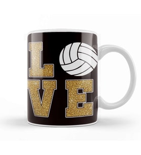 Love Volleyball Ball Sports Game Team Coach Training Athlete Kupa Bardak Porselen