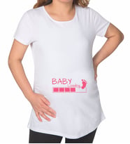 BK Gift Baby Loading Tasarımlı Beyaz Hamile Tişört-2