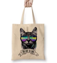 Too Cute To Care Cat Kedi Dj Bez Çanta Uzun Saplı