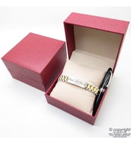Kişiye Özel Gold Krom Bileklik Unisex + İsme Özel Mini Cep Kalemi - Hediyelik Kutulu Set (Karışık)
