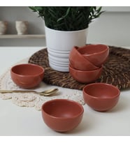 Keramika Kızıl Kahve Bulut Mini Çerezlik / Sosluk 8 Cm 6 Adet 607