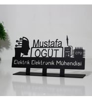 Elektrik Elektronik Mühendisi Masaüstü İsimlik - Kişiye Özel Metal Masa İsimliği - Hediye Ofis İsimlik
