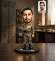 Kişiye Özel Asker Karikatürlü Biblo