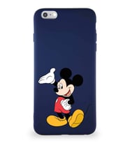 Apple iPhone 6S Plus Soft Premier Kapak Mickey Mouse-C Tasarımlı Silikon Kılıf - Lacivert (Şeffaf)