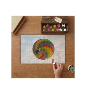 Rengarenk Uçan Balon Tasarımı 240 parça Ahşap Puzzle Ahşap Kutuda MP04656