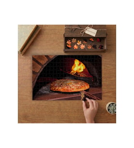 Taş Fırında Pizza- İtalyan Pizzası Tasarımı 240 parça Ahşap Puzzle Ahşap Kutuda MP01357