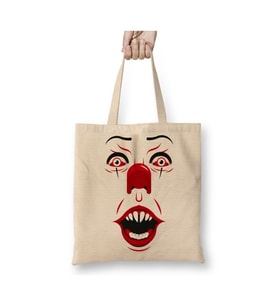 Pennywise Beyaz Bez Çanta Uzun Saplı Alışveriş Çantası Plaj Çantası