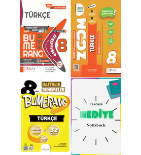 Günay Yayınları Güncel 8. Sınıf Türkçe Bumerang Zoom Ve 32 Haftalık Deneme Seti Yeni Nesil Muhteşem Birleşim (Çok Renkli)