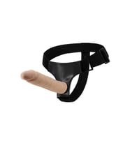 21,5 cm Belden Bağlamalı Kıkırdaklı Bükülebilir İçi Dolu Strapon Penis