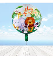 Safari Sevimli Hayvanlar, Happy Birthday Folyo Balon - 43 cm (STD)