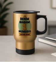 BK Gift Kişiye Özel Babalar Günü Tasarımlı Kulplu Çelik Bardak Termos Mug 450ml-11, Babalar Günü Hediye, Babaya Hediye