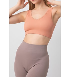 DoReMi Seamless V Yaka Ripli Kalın Askılı Spor Sütyen